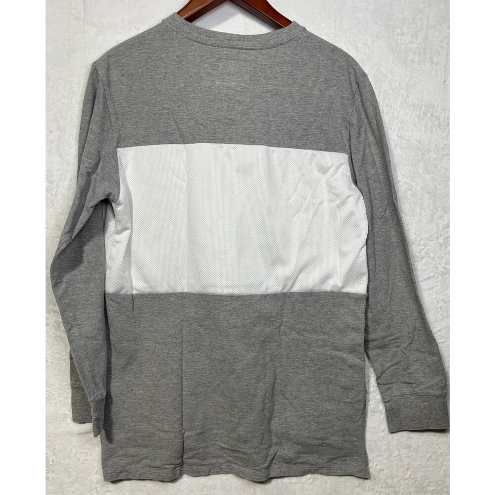 ON THE BYAS Men's Heather Grey & White 00 Long Sleeve Jersey T Shirt | Medium - Picture 4 of 14